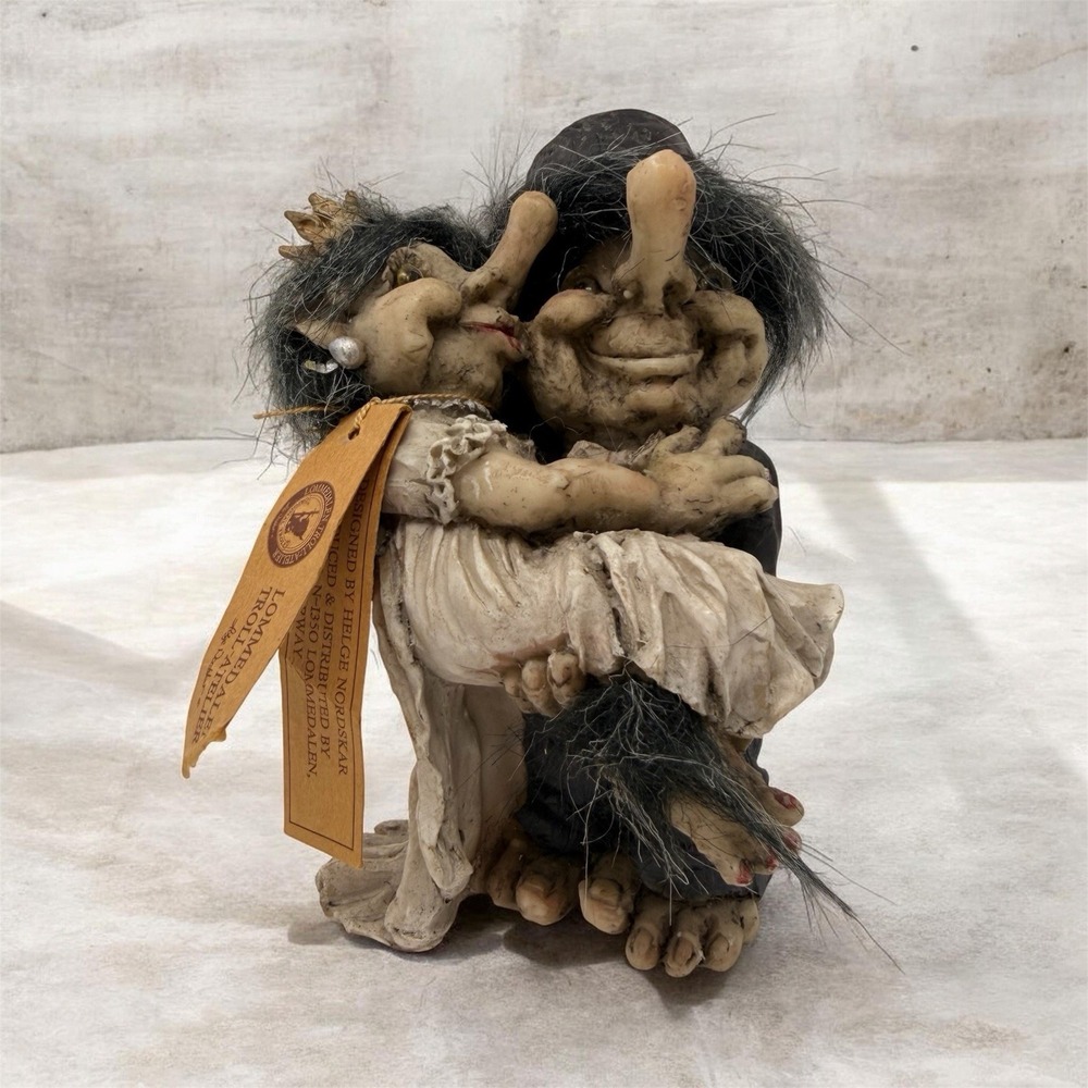 Vintage Lommedalen Troll-Atelier Bride Groom Wedding Couple Norway w/Tag 6